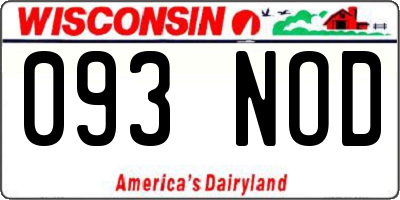 WI license plate 093NOD