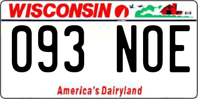WI license plate 093NOE