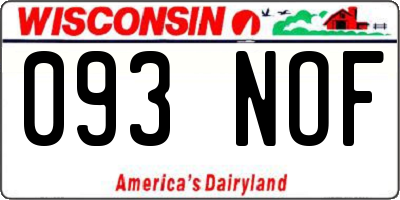 WI license plate 093NOF