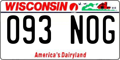 WI license plate 093NOG