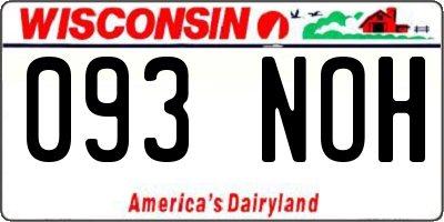 WI license plate 093NOH