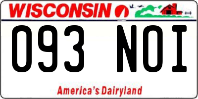 WI license plate 093NOI