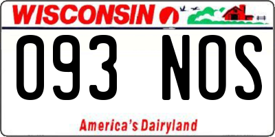 WI license plate 093NOS