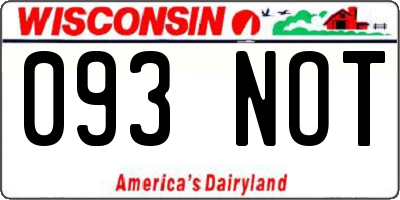 WI license plate 093NOT