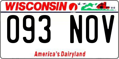 WI license plate 093NOV