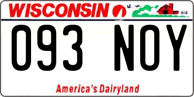 WI license plate 093NOY