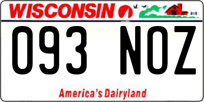 WI license plate 093NOZ