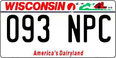 WI license plate 093NPC