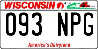 WI license plate 093NPG