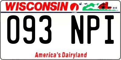 WI license plate 093NPI