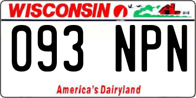 WI license plate 093NPN