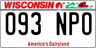 WI license plate 093NPO