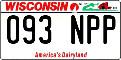 WI license plate 093NPP