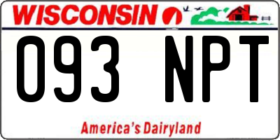 WI license plate 093NPT