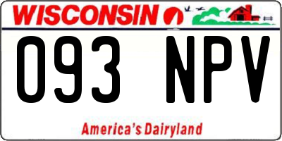 WI license plate 093NPV