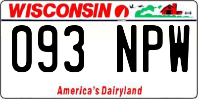 WI license plate 093NPW