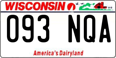 WI license plate 093NQA