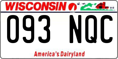 WI license plate 093NQC