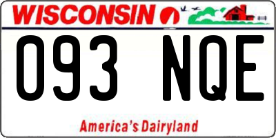 WI license plate 093NQE