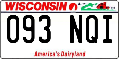 WI license plate 093NQI
