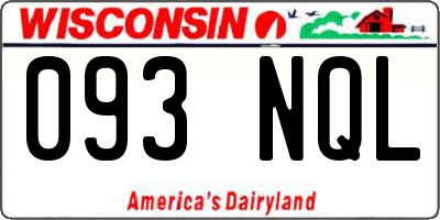 WI license plate 093NQL