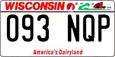 WI license plate 093NQP