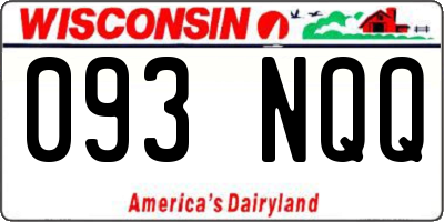 WI license plate 093NQQ