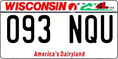 WI license plate 093NQU