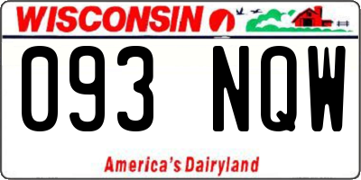 WI license plate 093NQW