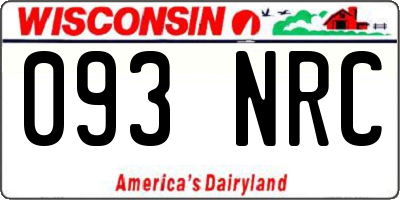 WI license plate 093NRC
