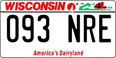 WI license plate 093NRE