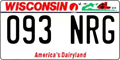WI license plate 093NRG