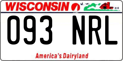 WI license plate 093NRL
