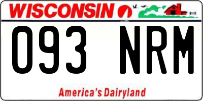 WI license plate 093NRM