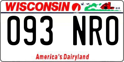 WI license plate 093NRO