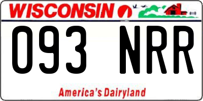 WI license plate 093NRR