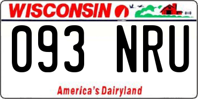 WI license plate 093NRU