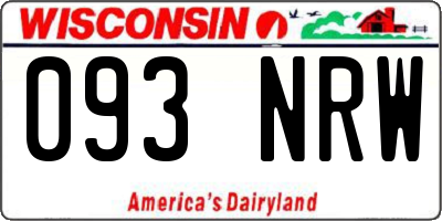 WI license plate 093NRW