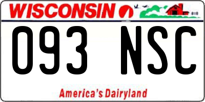 WI license plate 093NSC