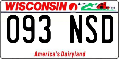 WI license plate 093NSD
