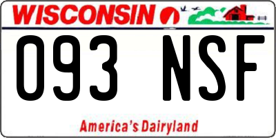 WI license plate 093NSF