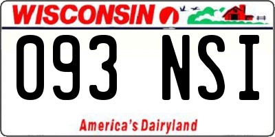 WI license plate 093NSI