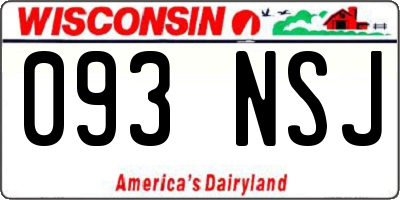 WI license plate 093NSJ