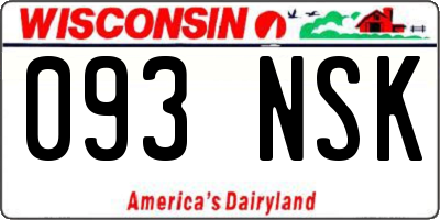 WI license plate 093NSK