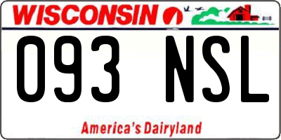 WI license plate 093NSL