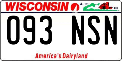 WI license plate 093NSN