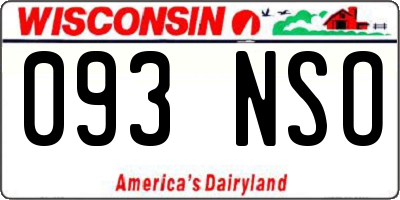 WI license plate 093NSO