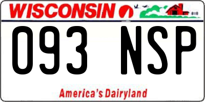 WI license plate 093NSP