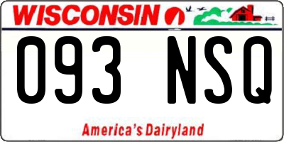 WI license plate 093NSQ