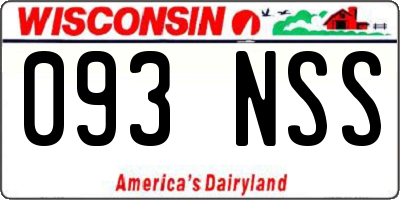 WI license plate 093NSS